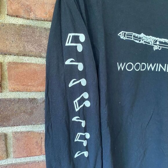 Woodwinds Rule Unisex Long Sleeve Clarinet Shirt Black Medium - Picture 4 of 5
